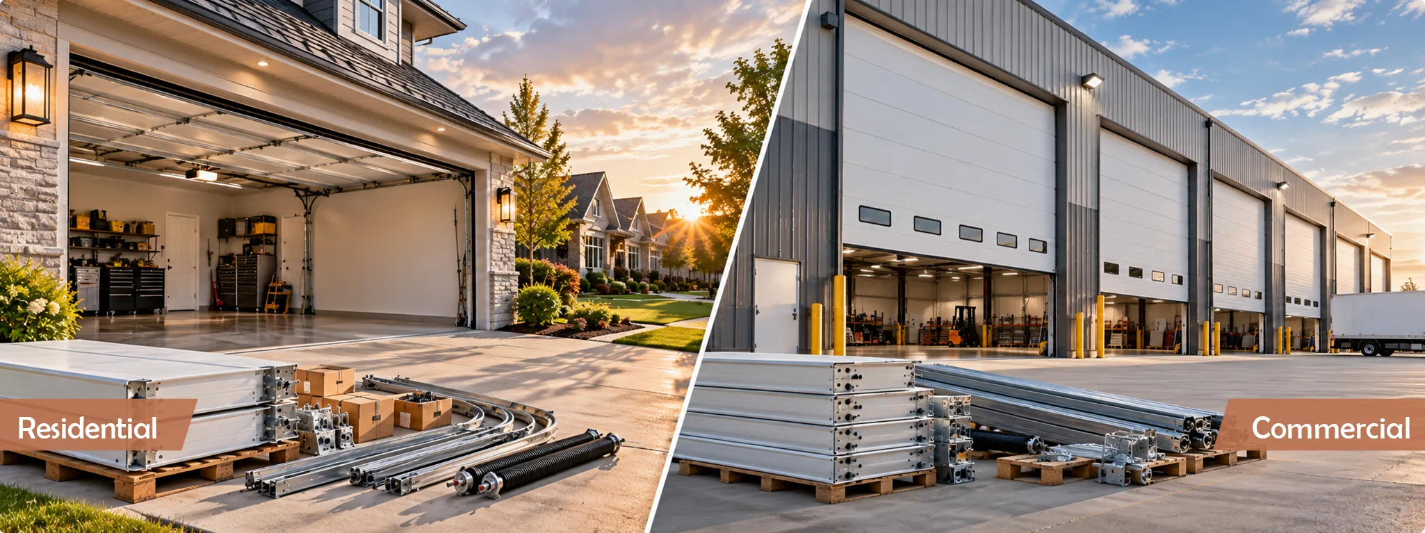 Residential and commercial garage doors
